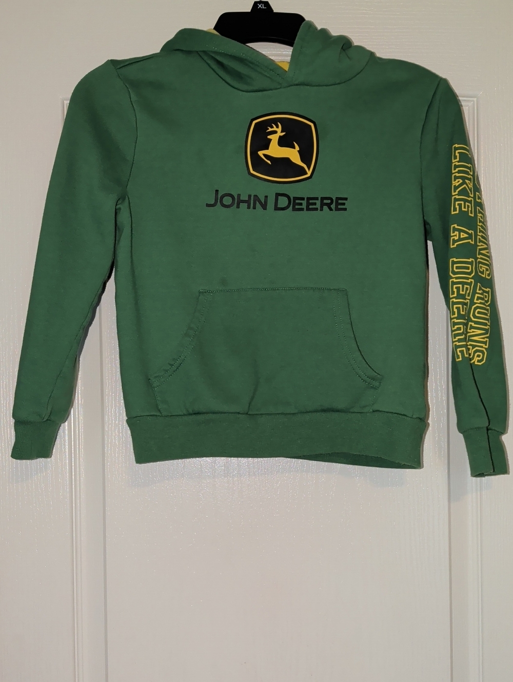 John Deere Green Pullover Hoodie with Yellow Logo